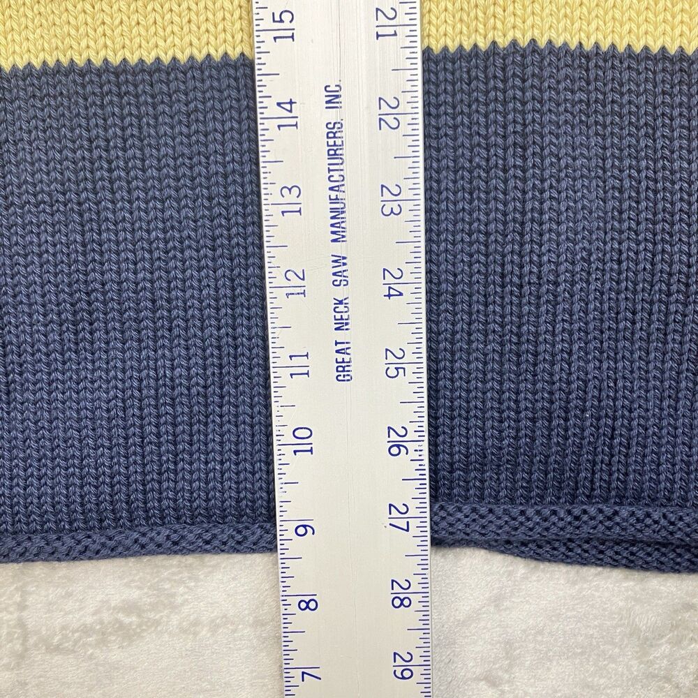 J Crew Sweater Mens M 1988 Rollneck Blue Stripped Cotton Rugby Preppy Coastal - Picture 9 of 15